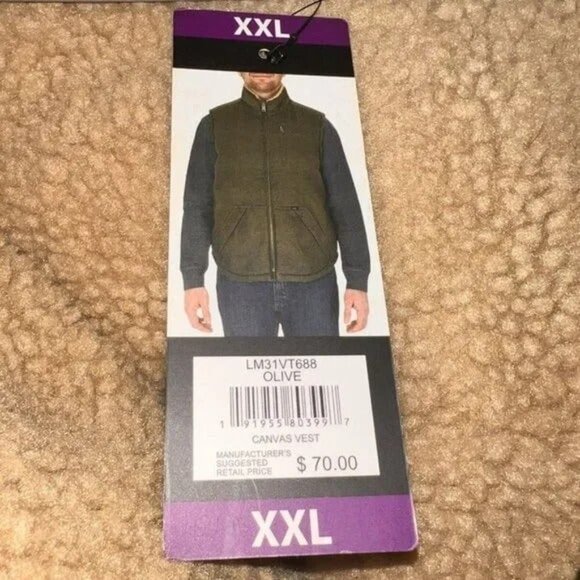 LEE MEN'S XX-Large SHERPA LINED WORKWEAR CANVAS VEST - Picture 6 of 7